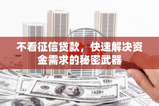 大岭山不看征信贷款，快速解决资金需求的秘密武器