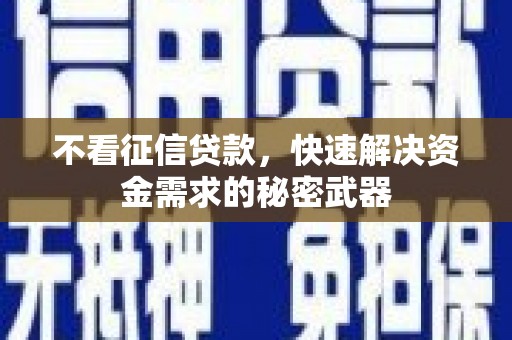 大岭山不看征信贷款，快速解决资金需求的秘密武器