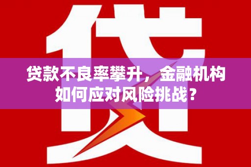 大岭山贷款不良率攀升，金融机构如何应对风险挑战？